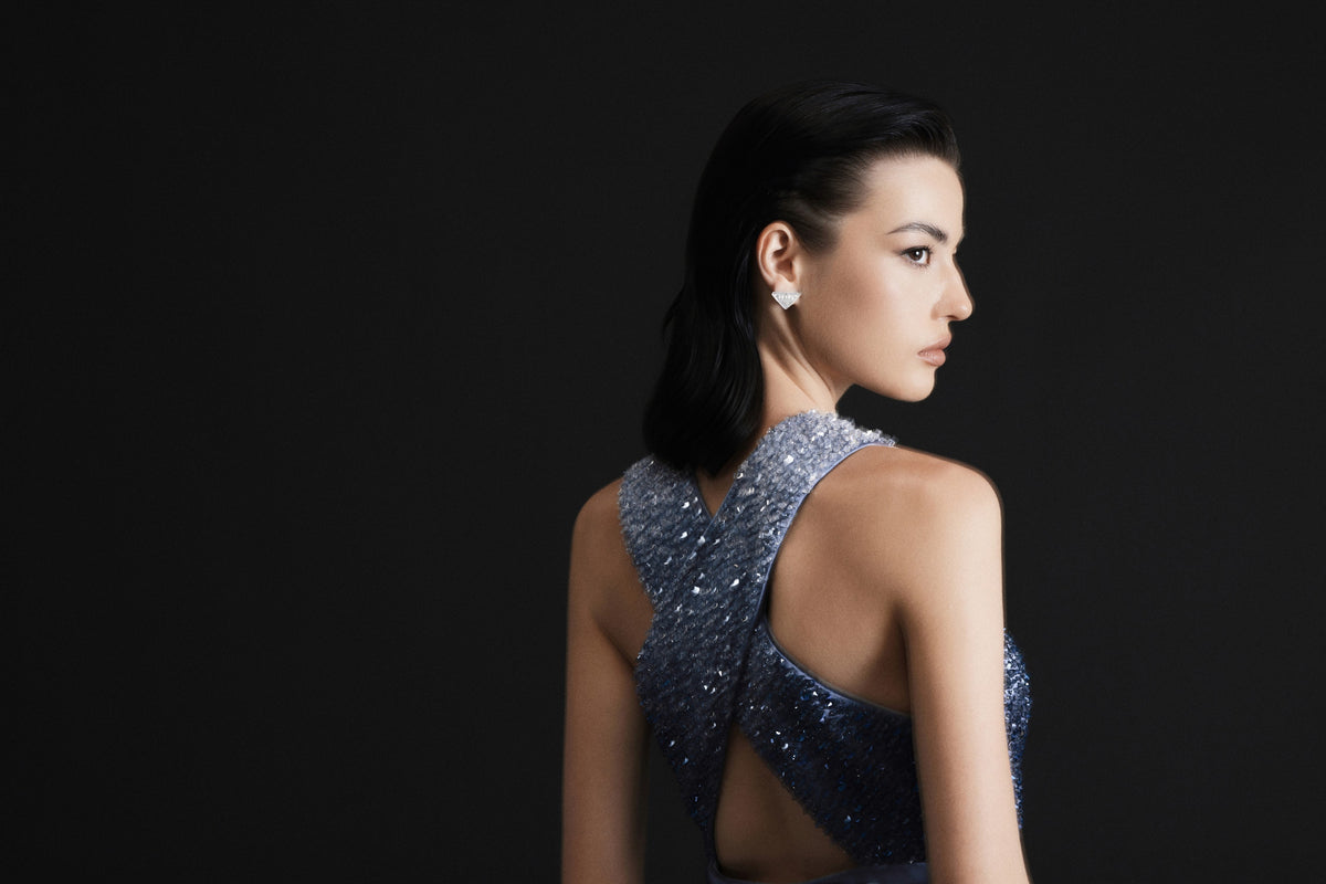 Cross hollow evening gown