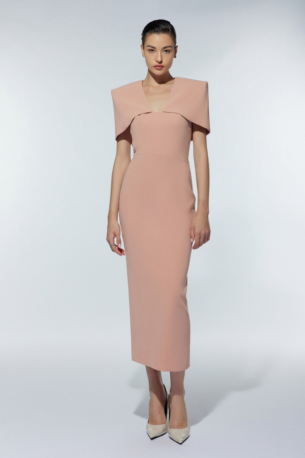 Shoulder cloak dress