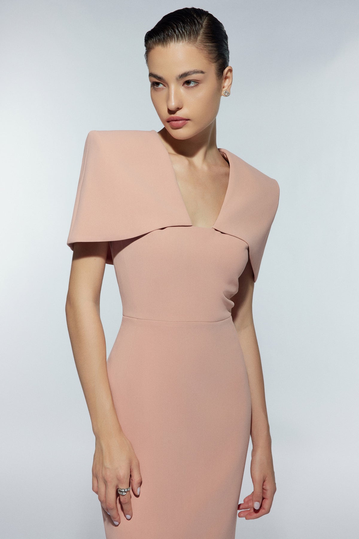 Shoulder cloak dress