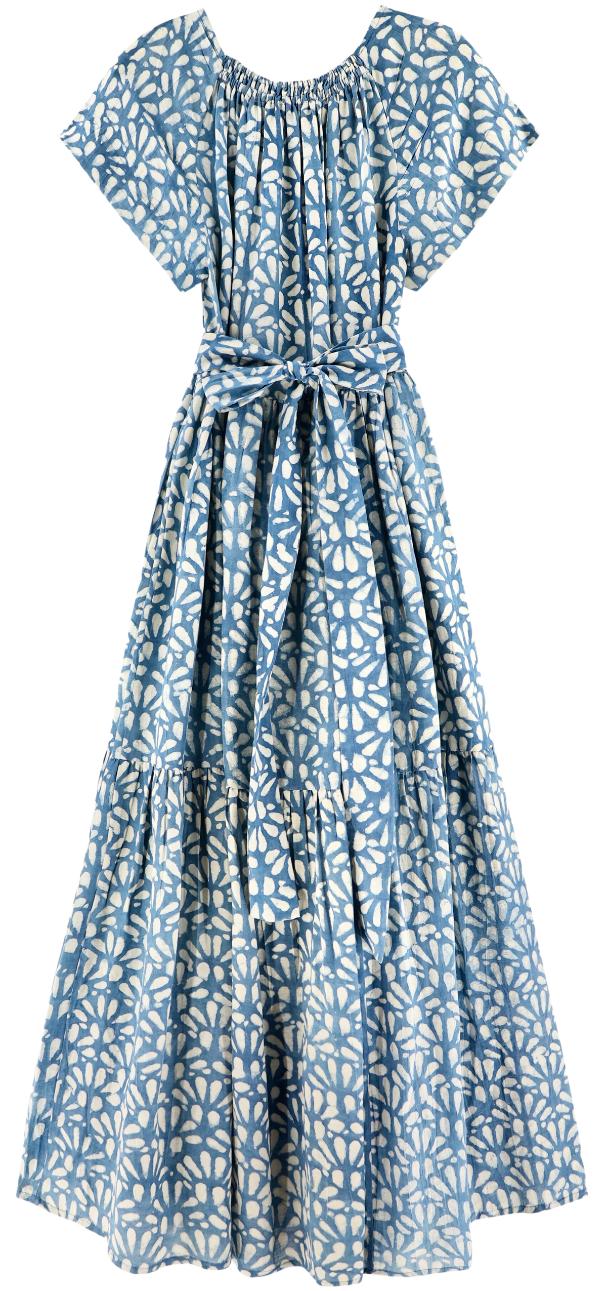 Maxi Dress in Trellis in Indigo