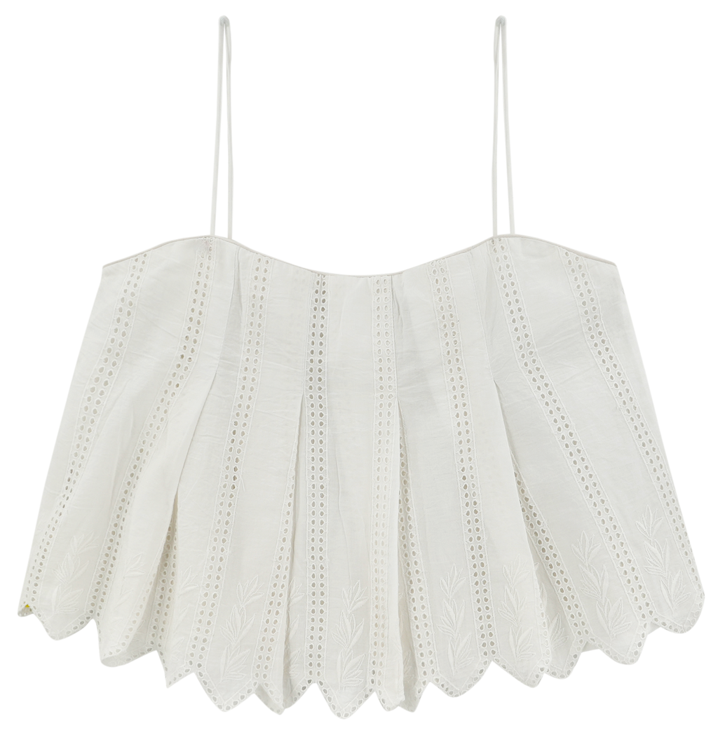 Cropped tank top with spaghetti straps