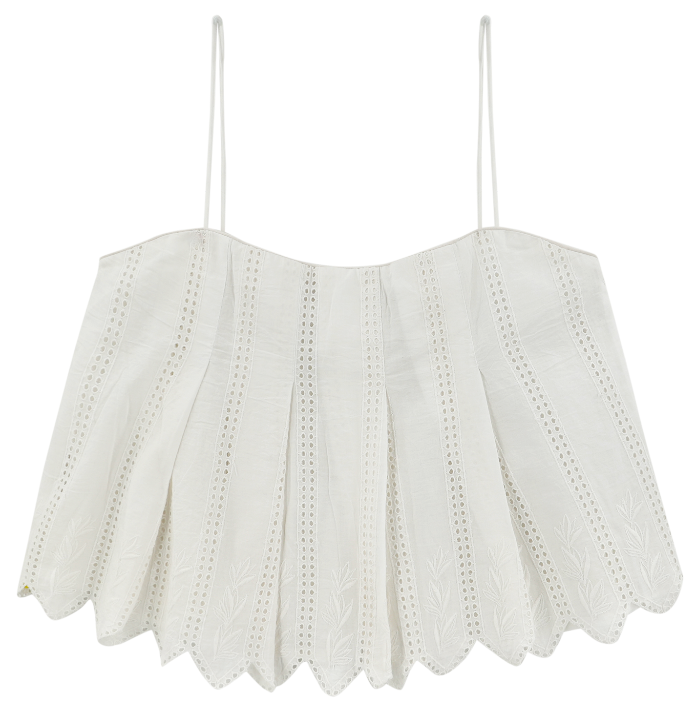 Cropped tank top with spaghetti straps