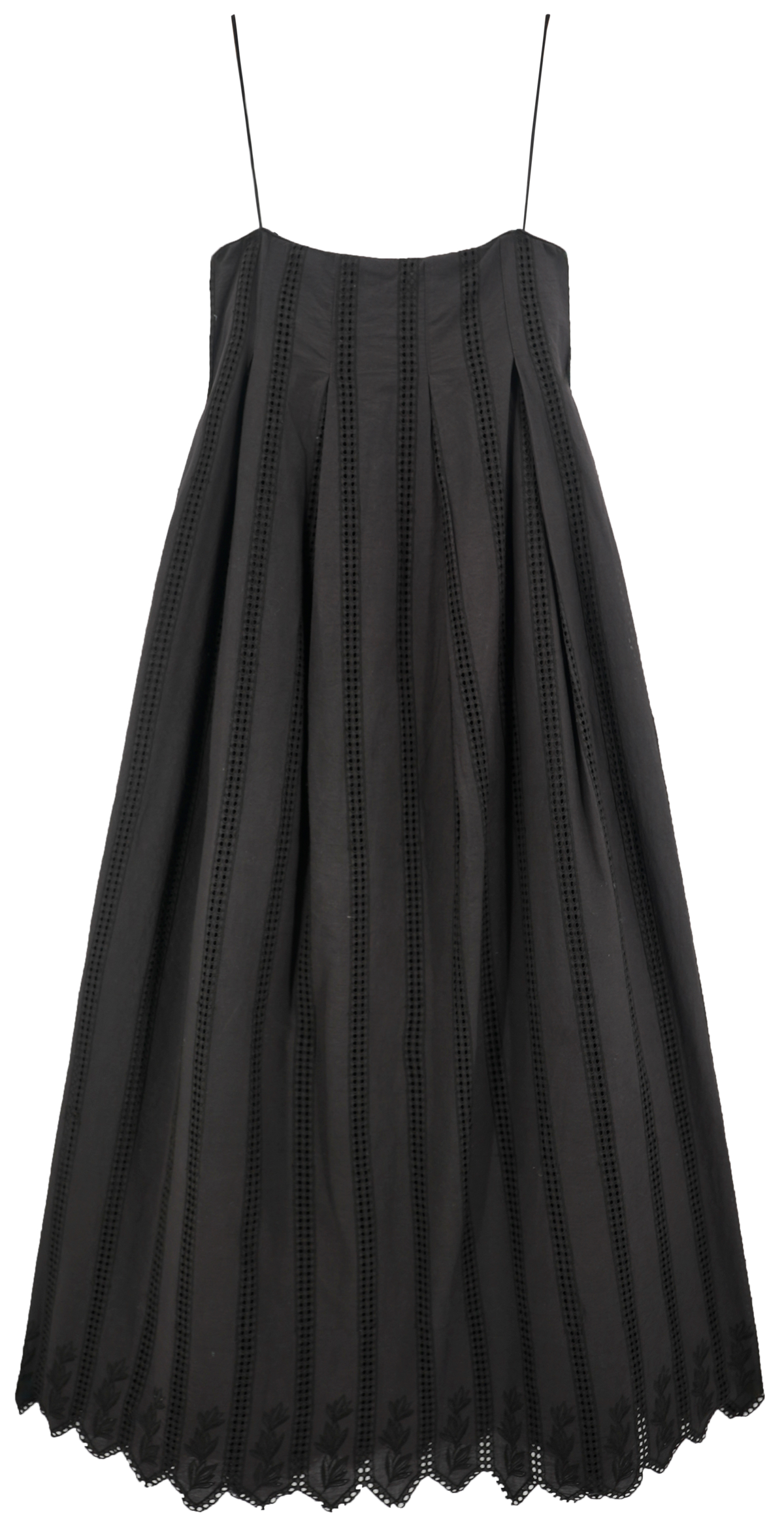 Ankle length Black Vine Eyelet Dress