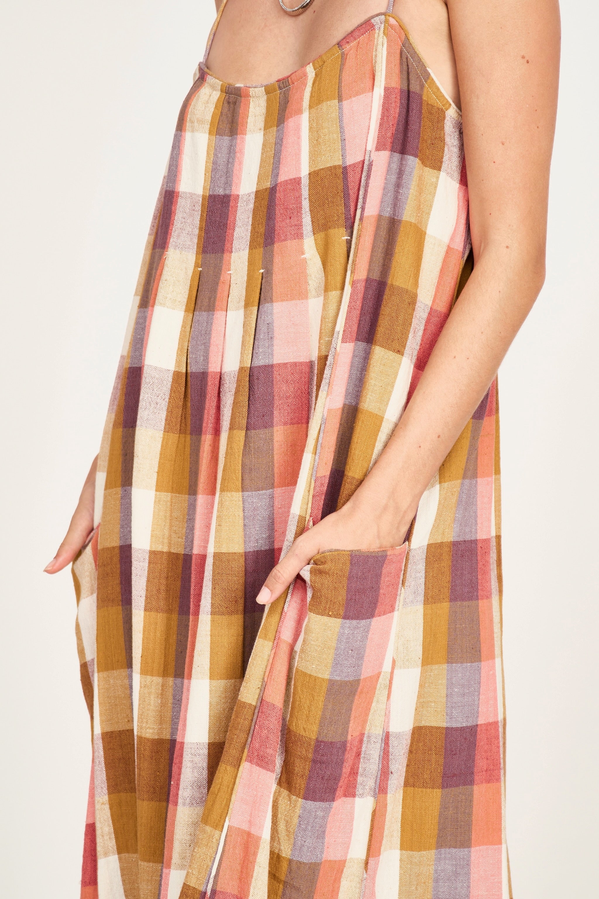 Rouleau straps Sunset Plaid Dress