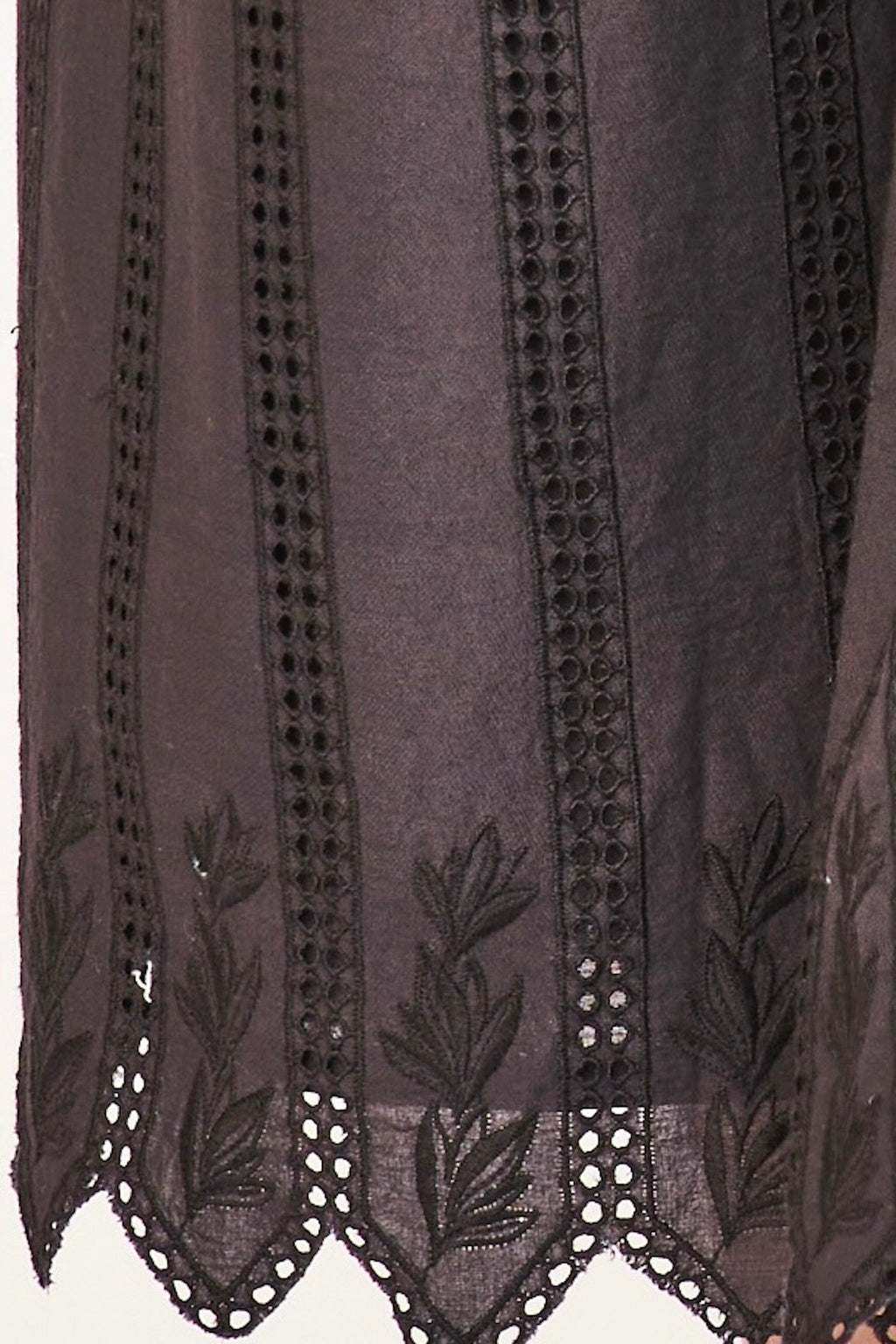 Ankle length Black Vine Eyelet Dress