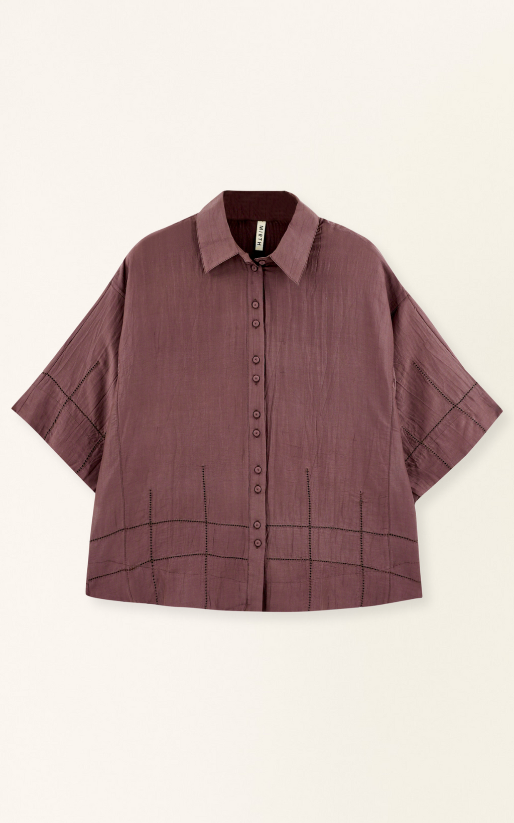 Lightweight short sleeve collared cotton shirt