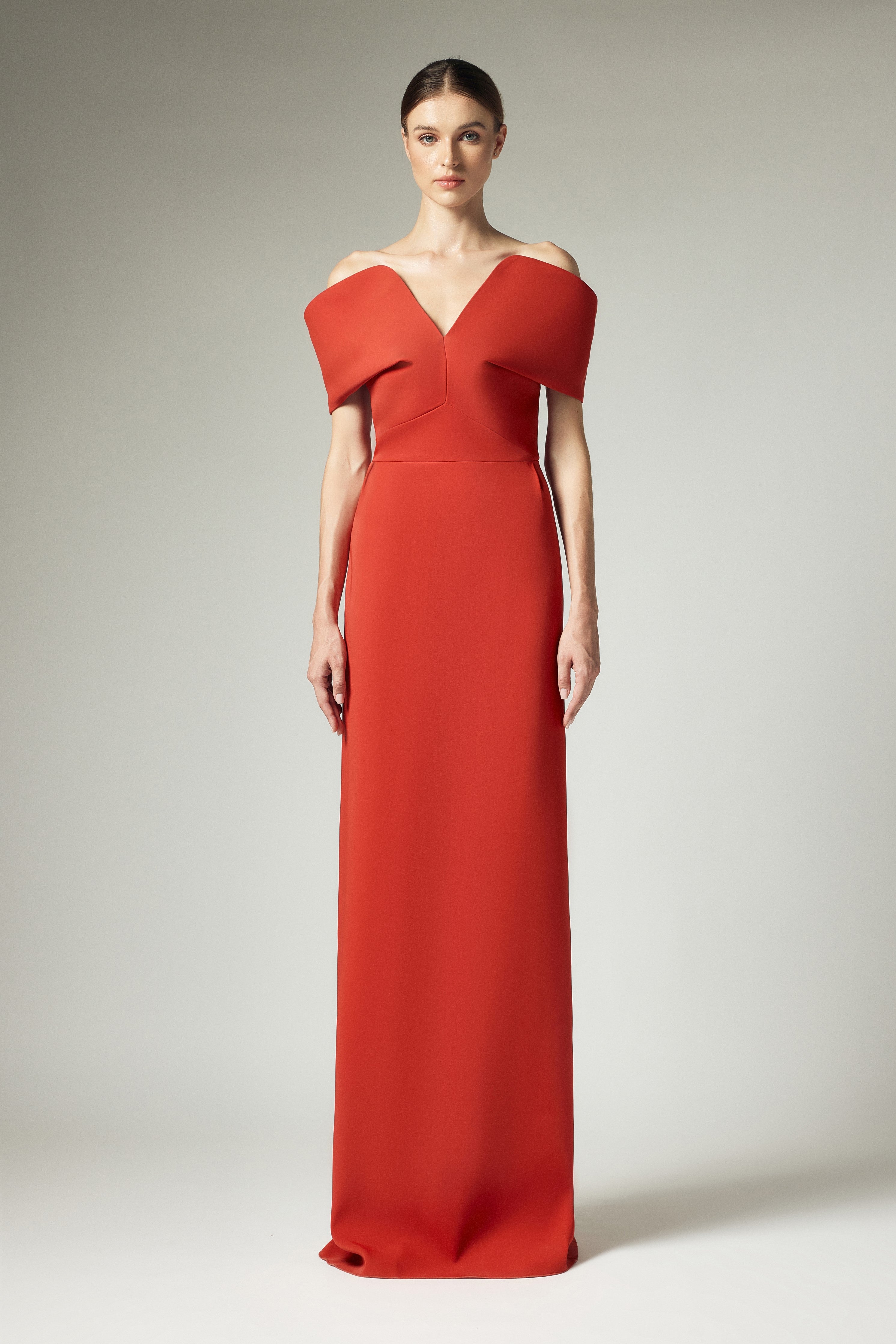 V-neck one shoulder dress