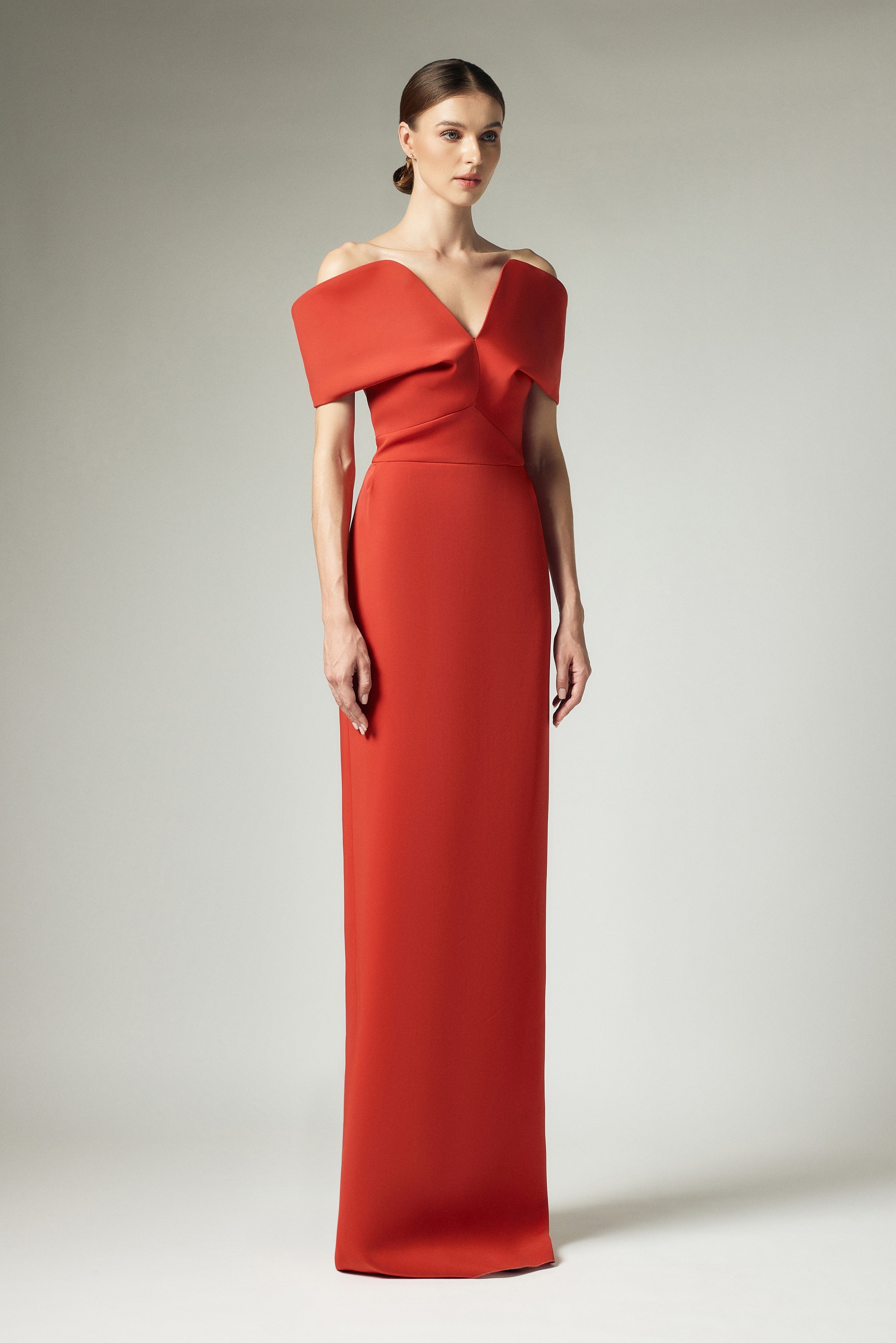 V-neck one shoulder dress