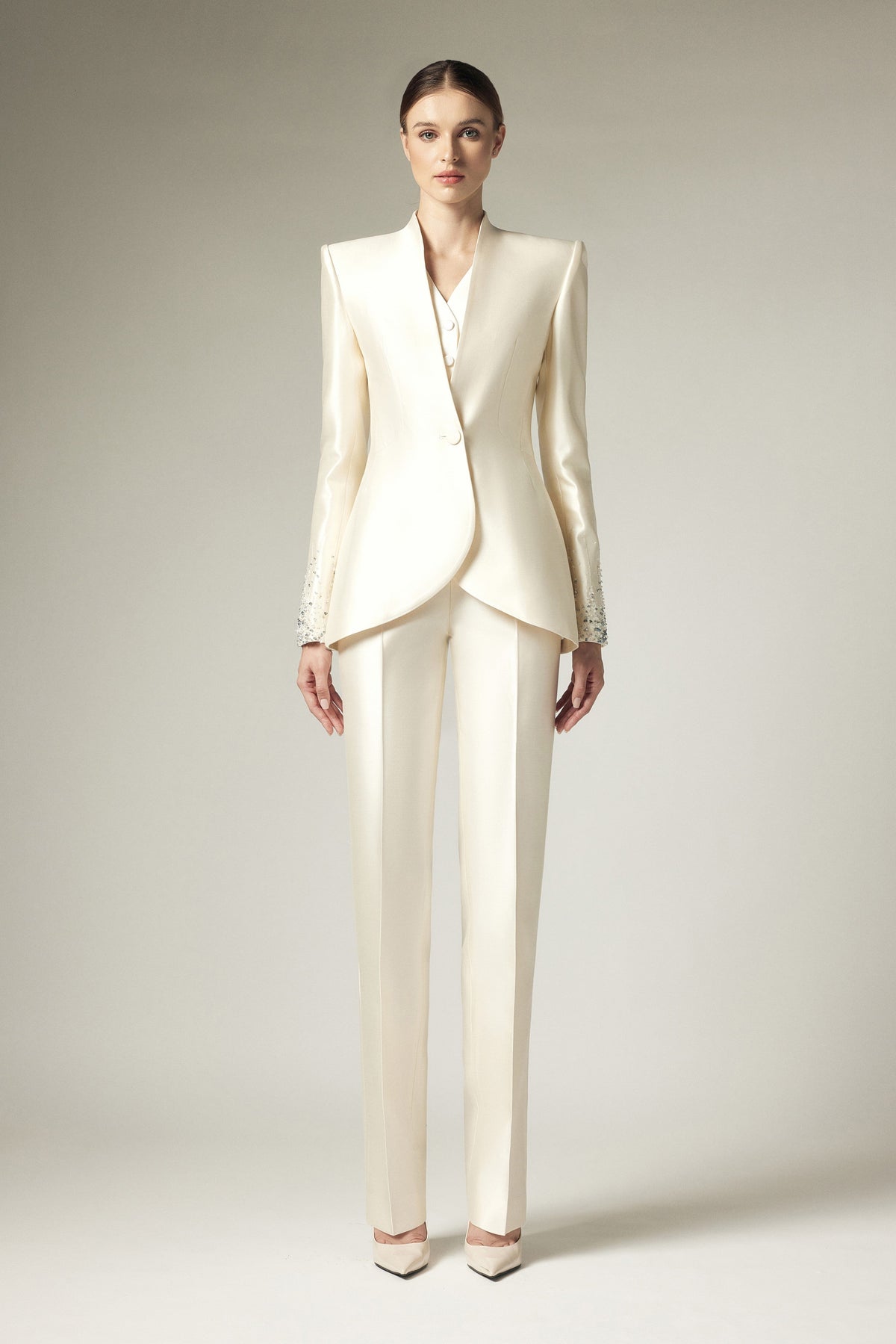Cream colored inner vest