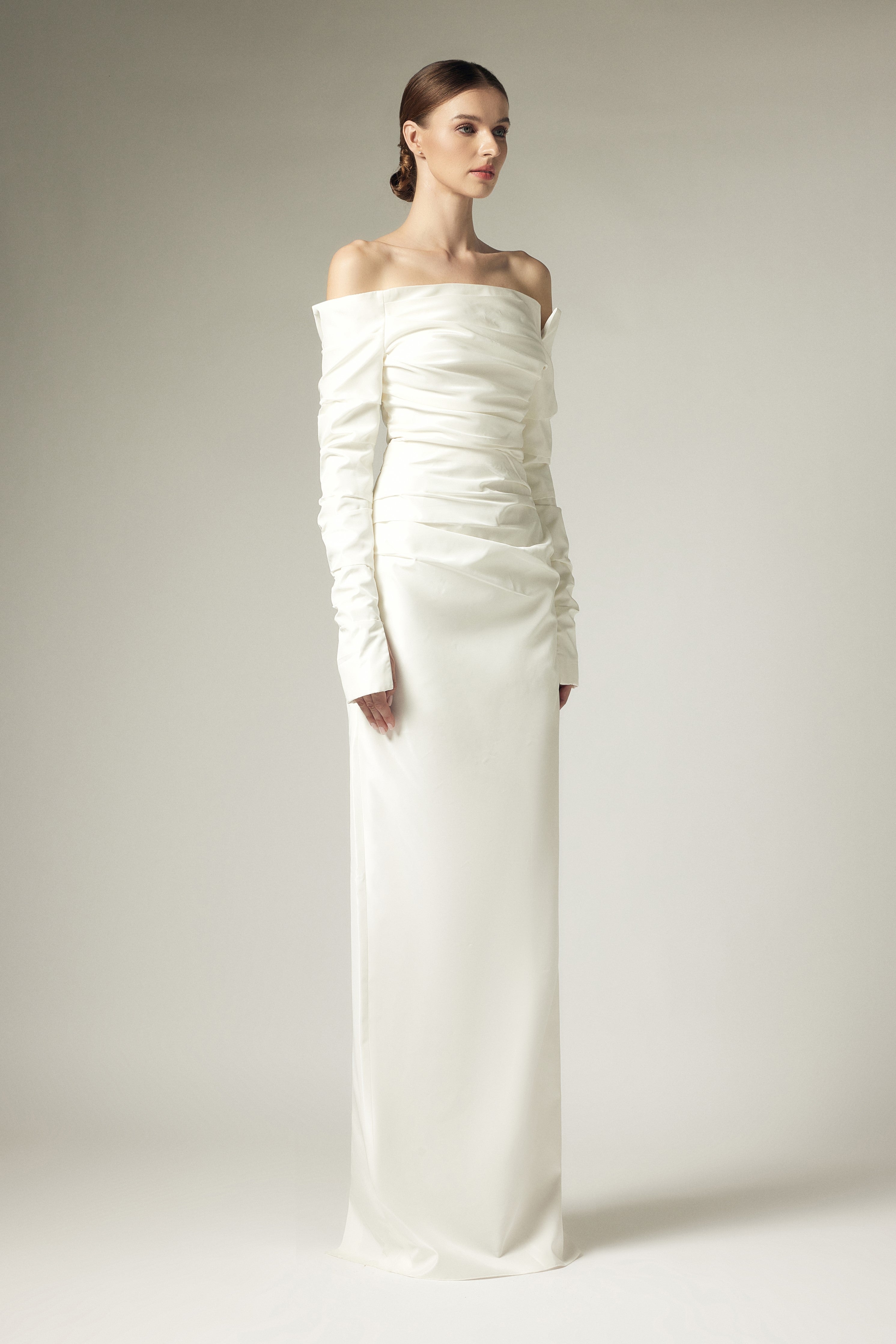 One shoulder dress evening gown