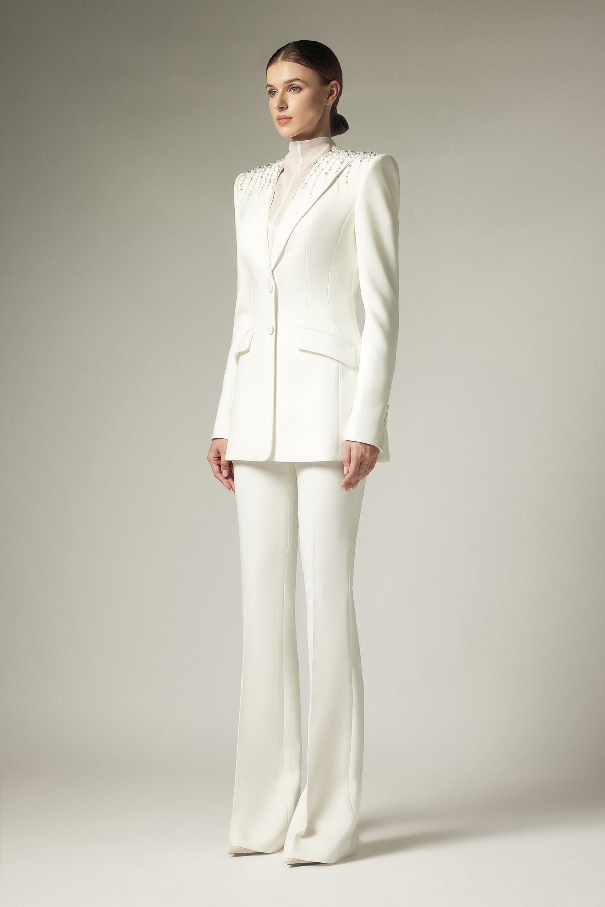 tapered straight leg trousers