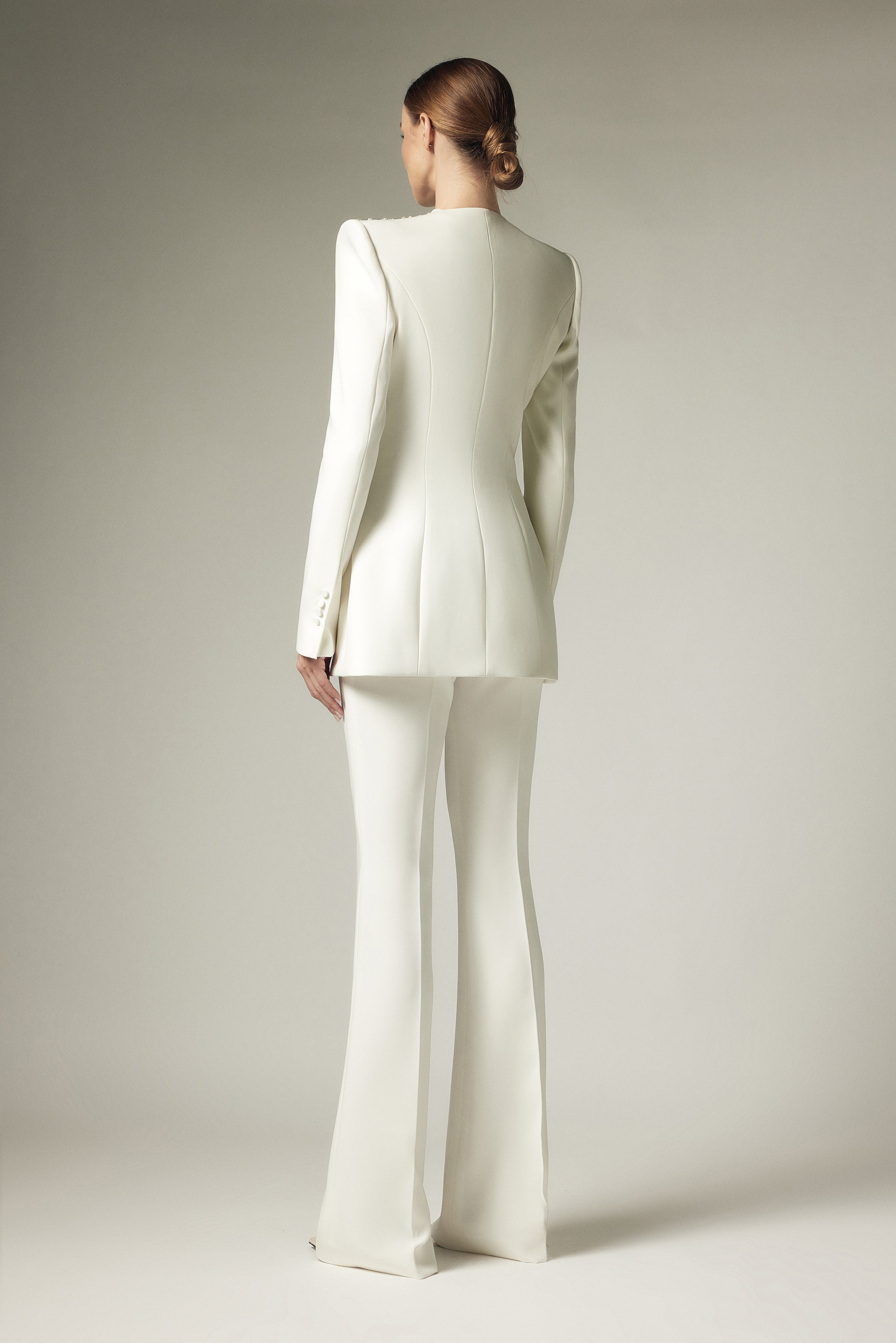 tapered straight leg trousers