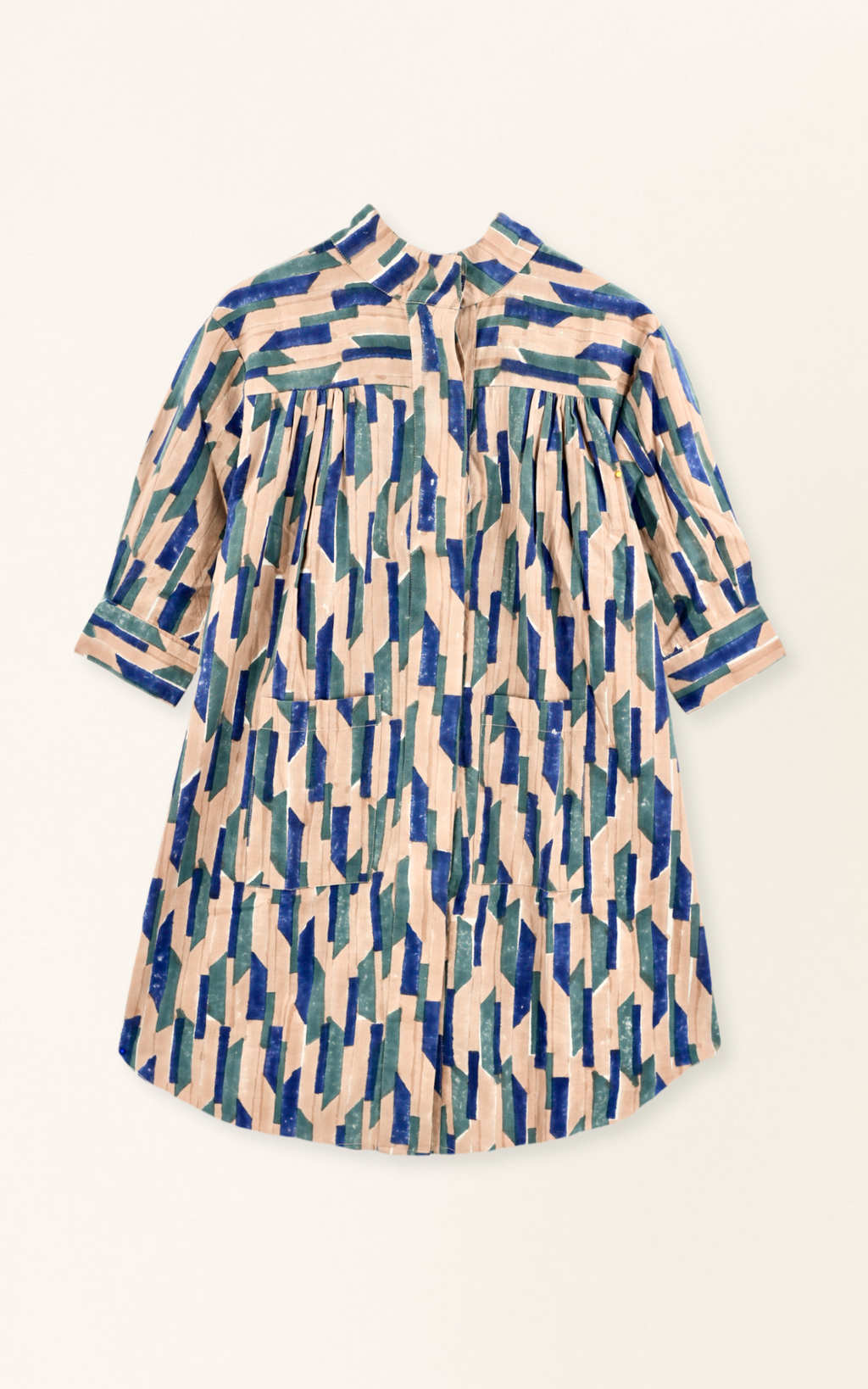 Short shirt dress in Cerulean Rainfall