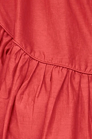 Gathered blouse with front half placket