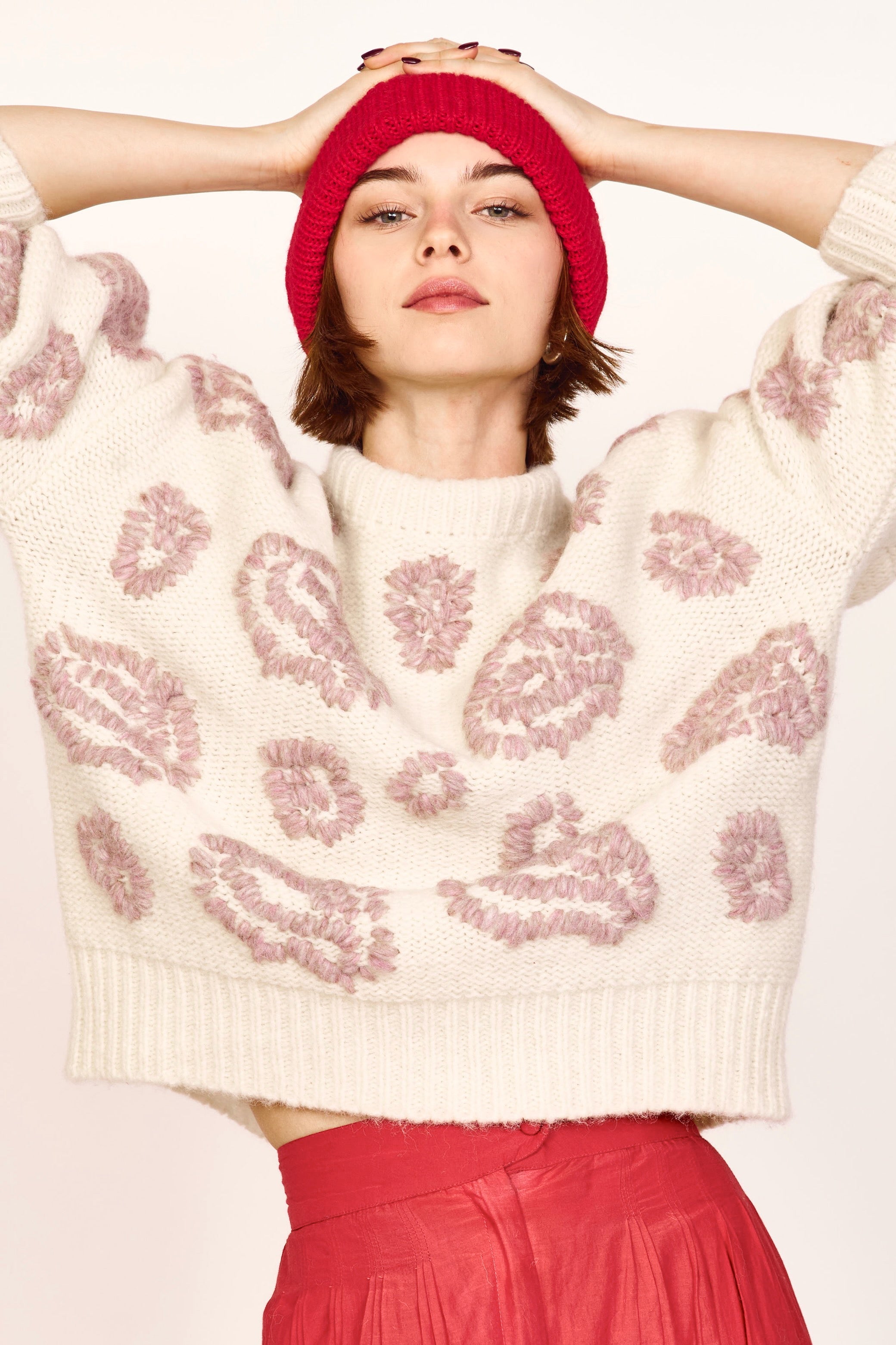 Waterlily Pullover in Ivory/Fawn