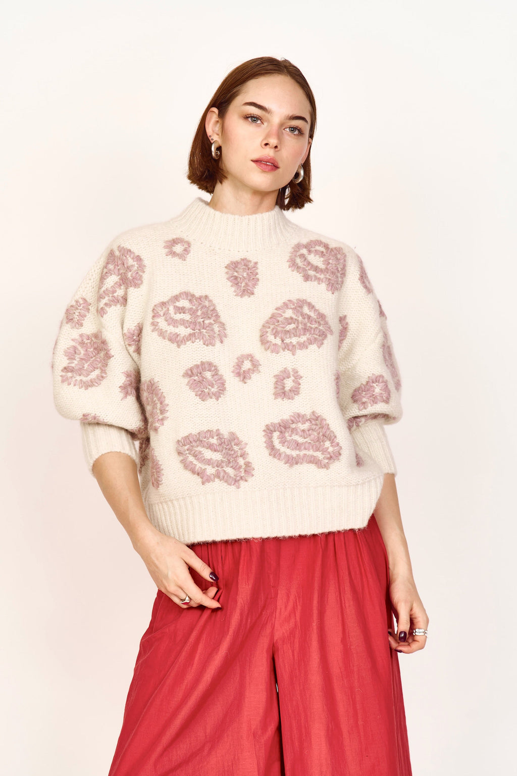 Waterlily Pullover in Ivory/Fawn