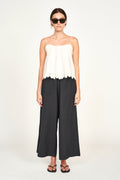 Cropped tank top with spaghetti straps